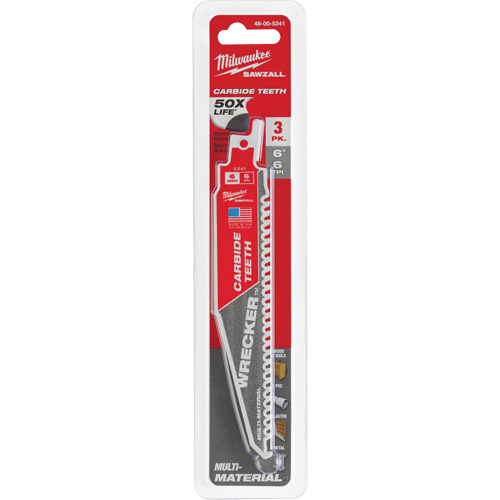 Wrecker Sawzall&reg; Blade, Carbide, 6 TPI, 6" L x 1" W Meunier Outillage Industriel
