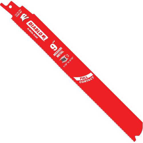 Medium Metal Reciprocating Saw Blade, Bi-Metal, 14-18 TPI, 9" L x 1" W Meunier Outillage Industriel