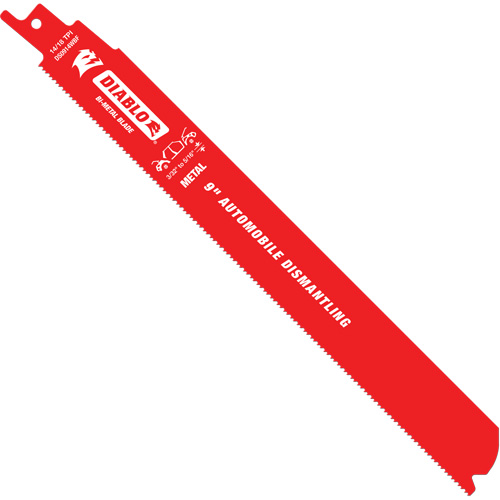 Lame de scie alternative autod&eacute;montage, Bim&eacute;tal, 10-14 Dents par pouce, 9" lo x 1" la Meunier Outillage Industriel