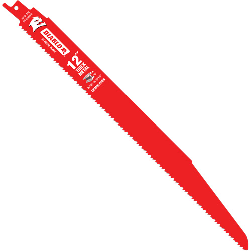Reciprocating Blade for Thick Metal/Demolition, Bi-Metal, 8-10 TPI, 12" L Meunier Outillage Industriel