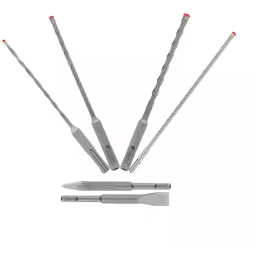 Jeu de forets et burins pour marteau &agrave; t&ecirc;te enti&egrave;rement au carbure &agrave; 4 couteaux SDS-Plus Rebar Demon, 6 morceaux, Carbure Meunier Outillage Industriel