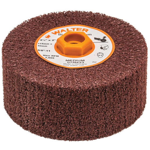 Blendex Surface Conditioning Drum, 4-1/2" Dia. x 2" W, 5/8"-11 Arbor, Medium Grit Meunier Outillage Industriel