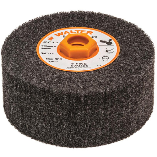 Blendex Surface Conditioning Drum, 4-1/2" Dia. x 2" W, 5/8"-11 Arbor, Super Fine Grit Meunier Outillage Industriel