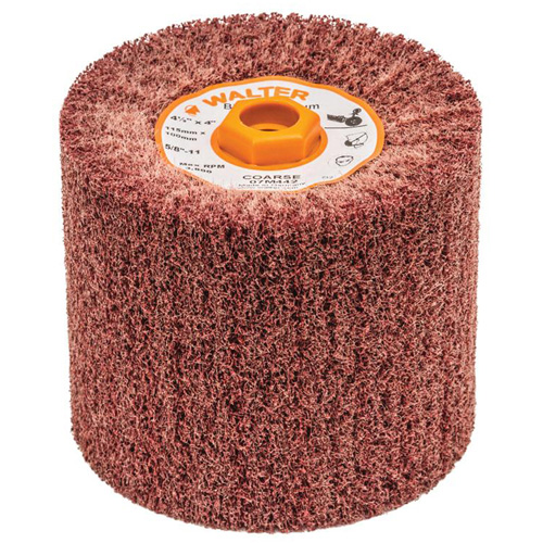 Blendex Surface Conditioning Drum, 4-1/2" Dia. x 4" W, 5/8"-11 Arbor, Coarse Grit Meunier Outillage Industriel