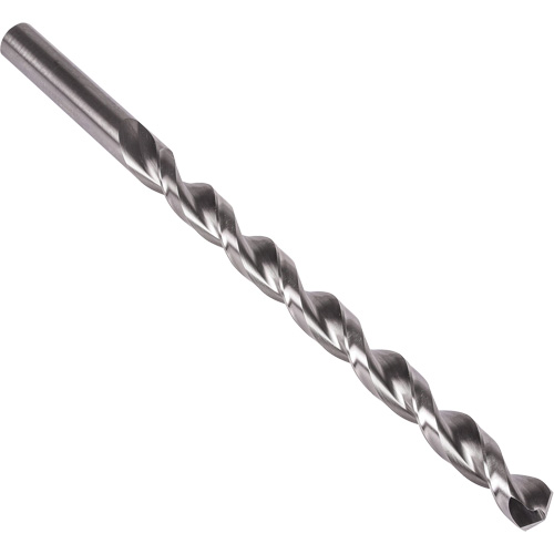Foret extra long &agrave; cannelure parabolique, 3/16", Acier rapide, Cannelure 6", Pointe de 135° Meunier Outillage Industriel