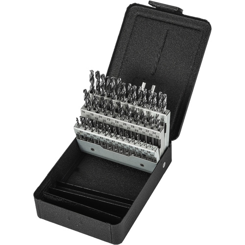 Jeu de forets s&eacute;rie extra courte, 60 morceaux, Acier rapide Meunier Outillage Industriel