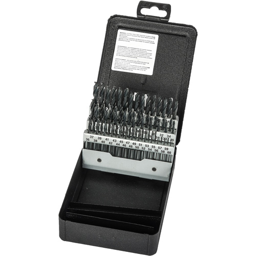 Stub Length Drill Bit Set, 60 Pieces, High Speed Steel Meunier Outillage Industriel