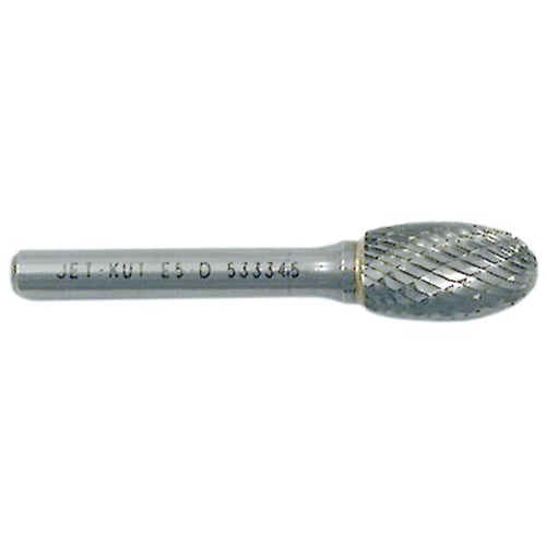 Oval Shape Bur, 1/2" Dia., 1/4" Shank, 7/8" Depth of Cut Meunier Outillage Industriel