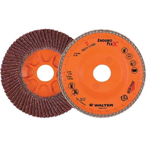 Enduro-Flex Flap Disc, 4-1/2" x 7/8", Type 27, 40 Grit, Zirconia Alumina Meunier Outillage Industriel