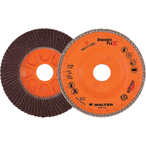 Enduro-Flex Flap Disc, 4-1/2" x 7/8", Type 27, 120 Grit, Zirconia Alumina Meunier Outillage Industriel