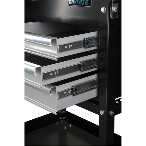 Chariot utilitaire, 4 tiroirs, 18" lo x 33" la x 39" h, Noir Meunier Outillage Industriel