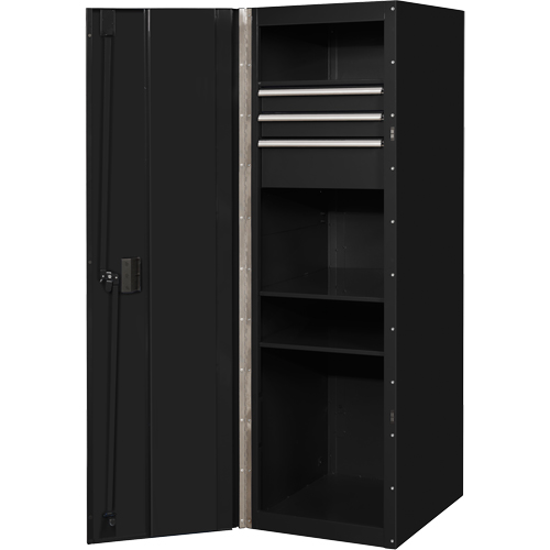 RX Series Side Cabinet, 3 Drawers, 19" W x 25" D x 61" H, Black Meunier Outillage Industriel