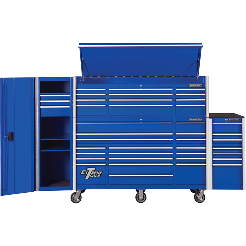 RX Series Side Cabinet, 3 Drawers, 19" W x 25" D x 61" H, Blue Meunier Outillage Industriel