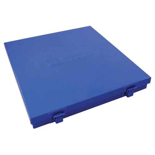 Boîte en m&eacute;tal mince, 10-1/2" P x 9-1/4" la x 1-1/4" h, Bleu Meunier Outillage Industriel