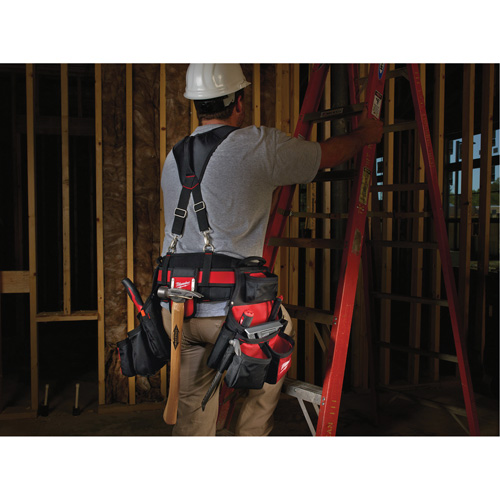Contractor Work Belt With  Suspension Rig, Nylon, Black Meunier Outillage Industriel