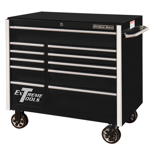 Armoire roulante pour outils s&eacute;rie RX, 11 tiroirs, 41-1/2" la x 25-1/2" p x 40-1/2" h, Noir Meunier Outillage Industriel