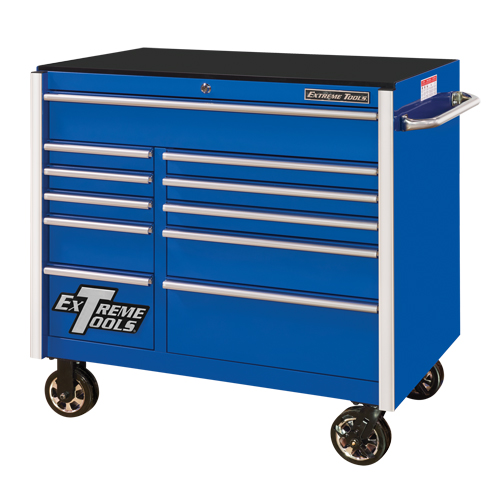 Armoire roulante pour outils s&eacute;rie RX, 11 tiroirs, 41-1/2" la x 25-1/2" p x 40-1/2" h, Bleu Meunier Outillage Industriel