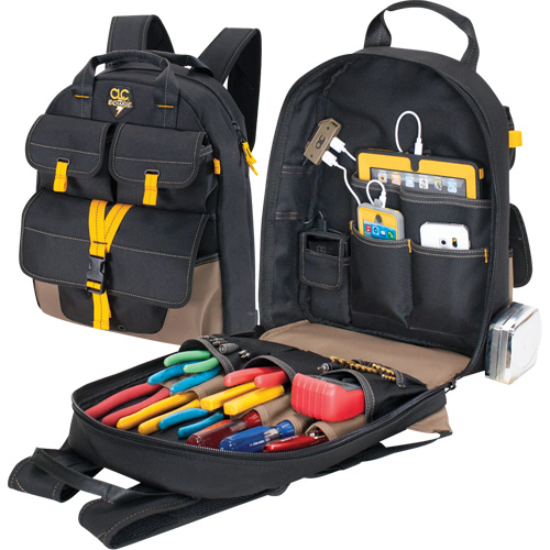 E-Charge Back Pack, 13-1/2" L x 5-1/4" W, Black, Polyester Meunier Outillage Industriel