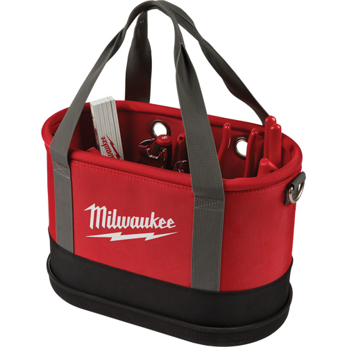 Sac ovale a&eacute;rien utilitaire, Nylon balistique, 14 pochettes, Noir/Rouge Meunier Outillage Industriel