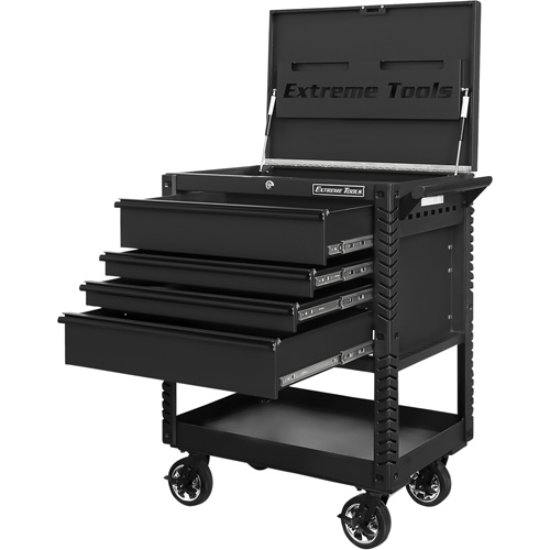 EX Deluxe Series Tool Cart, 4 Drawers, 22-7/8" L x 33" W x 44-1/4" H, Black Meunier Outillage Industriel