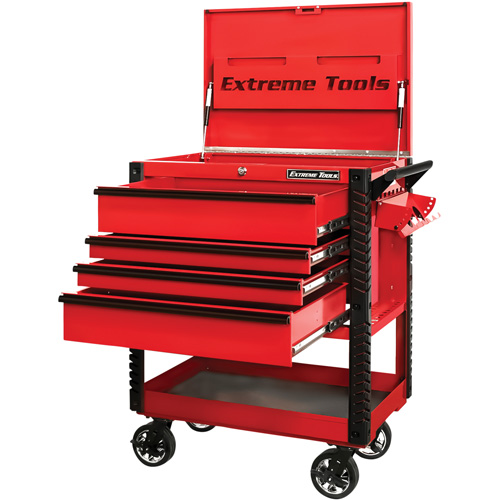 EX Deluxe Series Tool Cart, 4 Drawers, 22-7/8" L x 33" W x 44-1/4" H, Red Meunier Outillage Industriel