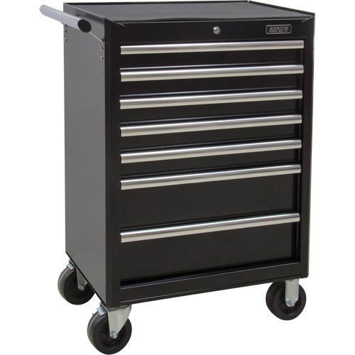 Chariot &agrave; outils industriel, 7 tiroirs, 27" la x 18-3/4" p x 39" h, Noir Meunier Outillage Industriel