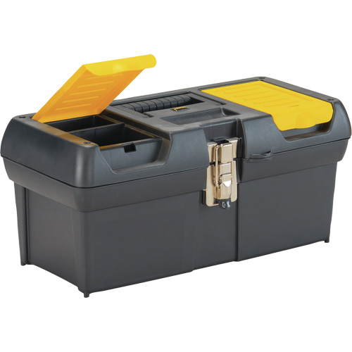 2000 Series Tool Box with Tray, 16" W x 7-1/10" D x 8-1/10" H, Black/Yellow Meunier Outillage Industriel