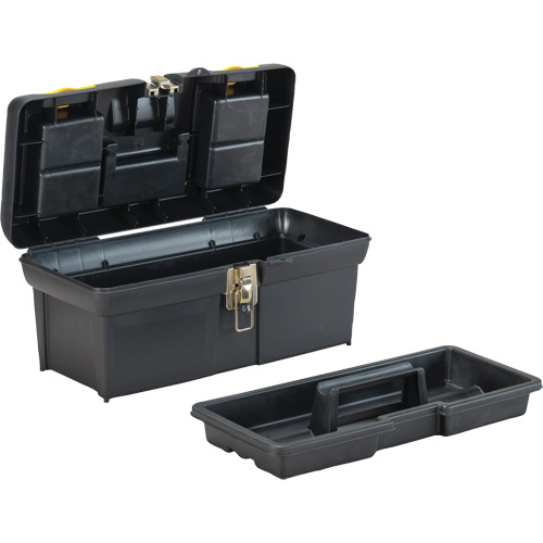 2000 Series Tool Box with Tray, 16" W x 7-1/10" D x 8-1/10" H, Black/Yellow Meunier Outillage Industriel