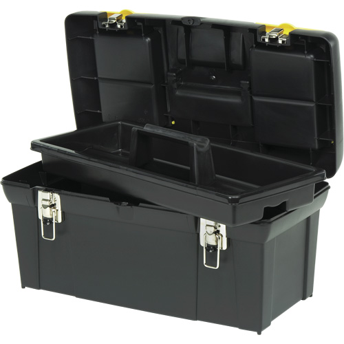 2000 Series Tool Box with Tray, 24" W x 11-1/4" D x 11" H, Black/Yellow Meunier Outillage Industriel