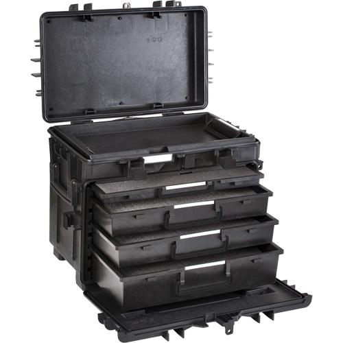 Coffre &agrave; outils mobile avec tiroirs, 6 tiroirs, 22-4/5" la x 15" p x 18" h, Noir Meunier Outillage Industriel