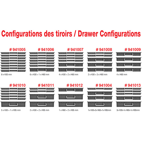 Coffre &agrave; outils mobile avec tiroirs, 6 tiroirs, 22-4/5" la x 15" p x 18" h, Noir Meunier Outillage Industriel