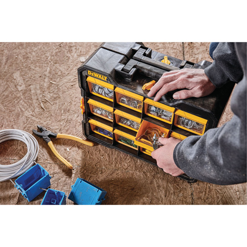 Organisateur Flip-Bin, 3-7/8" la x 17-3/4" p x 13-7/8" h, Noir/Jaune Meunier Outillage Industriel