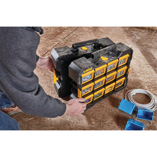Organisateur Flip-Bin, 3-7/8" la x 17-3/4" p x 13-7/8" h, Noir/Jaune Meunier Outillage Industriel