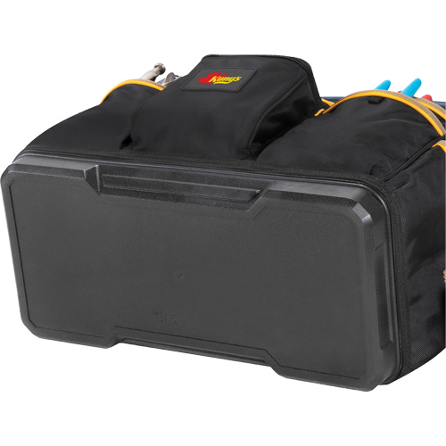 Molded Base Contractor's Closed-Top Tool Bag, Ballistic Polyester, 29 Pockets, Black/Blue Meunier Outillage Industriel