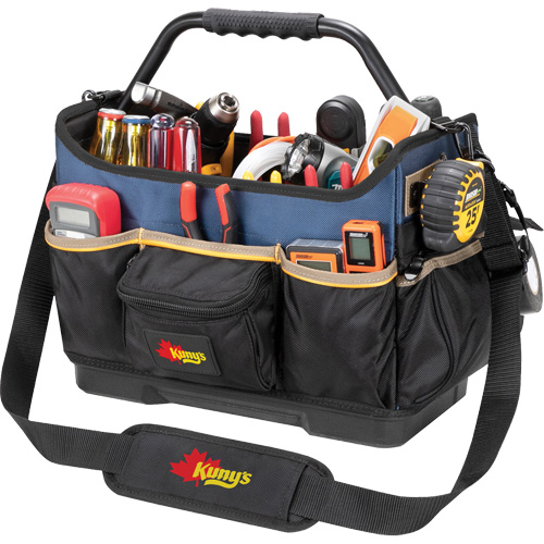 Molded Base Open-Top Tool Box, Ballistic Polyester, 17 Pockets, Black/Blue Meunier Outillage Industriel