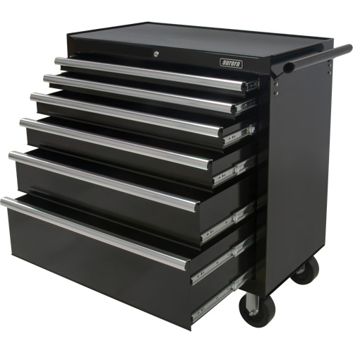 Industrial Tool Cart, 6 Drawers, 39" W x 20-4/5" D x 38-1/2" H, Black Meunier Outillage Industriel