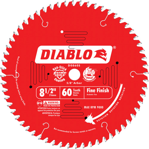 Contractor Saw Blades - Fine Finishing Saw Blades, 8-1/2", 60 Teeth, Wood Use Meunier Outillage Industriel