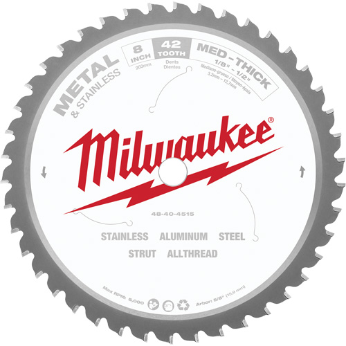 Endurance&reg; General Purpose Circular Saw Blade, 8", 42 Teeth, Metal Use Meunier Outillage Industriel