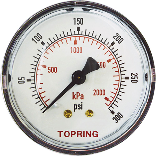 Replacement Pressure Gauge, 2" , 0 - 175 psi, Back Mount, Analogue Meunier Outillage Industriel