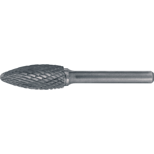 Fraises au carbure solide - Forme de flamme CLEVELAND, 5/16" dia., 1/4" Tige Meunier Outillage Industriel