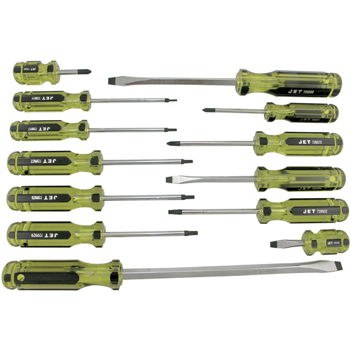 Jeu de tournevis &agrave; manche g&eacute;ante pour m&eacute;caniciens JHMSS-13, 13 mcx, Magn&eacute;tique Meunier Outillage Industriel