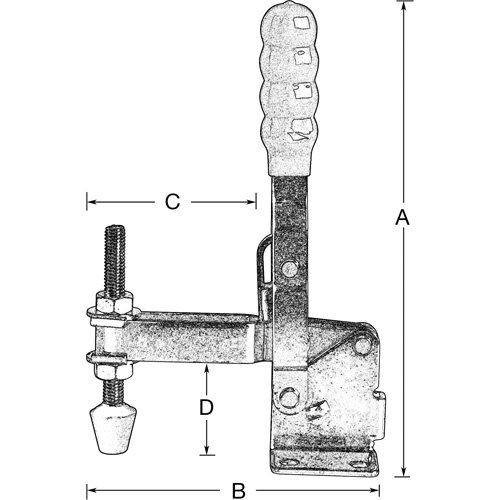 Vertical Hold-Down Clamps, 200 lbs. Clamping Force, Vertical Meunier Outillage Industriel