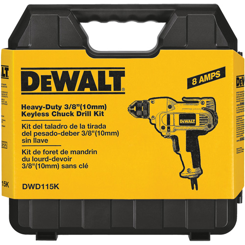 VSR Mid-Handle Drill, 3/8" Chuck, 8 A, 120 V, 0-2500 RPM, Keyless Chuck Meunier Outillage Industriel