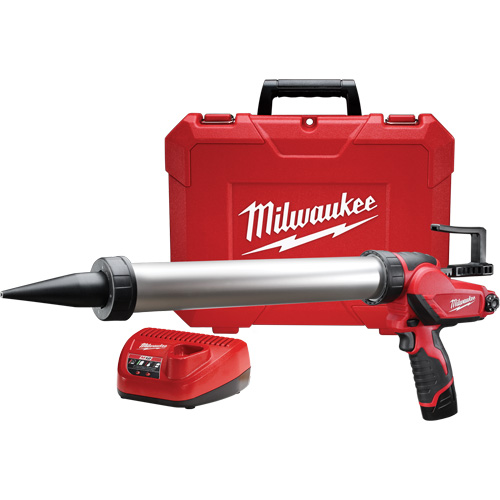 Ensemble fusil &agrave; colle et &agrave; calfeutrer pour tube style  saucisse  sans fil M12 Meunier Outillage Industriel