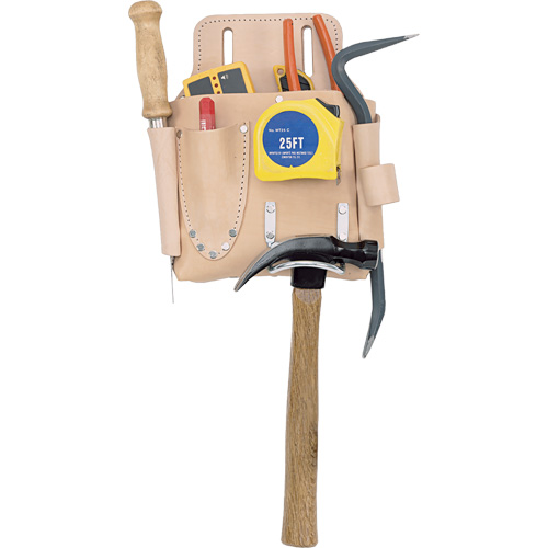 Poche pour outils de travail des cloisons s&egrave;ches, Porte-outil, Cuir, 7 Poches Meunier Outillage Industriel