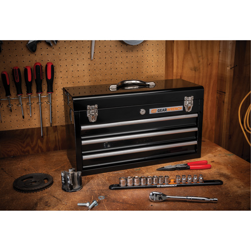 Boîte &agrave; outils portative, 20" la, 3 tiroirs, Noir Meunier Outillage Industriel