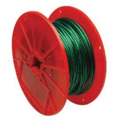 C&acirc;ble m&eacute;tallique, 250' (76,2 m) x 1/16", 28 lb (0,014 tonne), Rev&ecirc;tement de vinyle Meunier Outillage Industriel