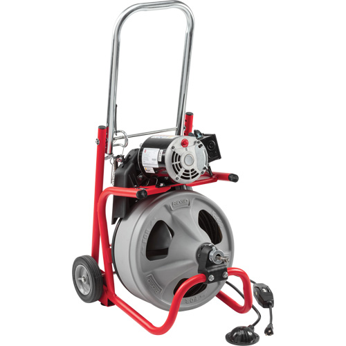K-400 Autofeed Drum Machine with C-45IW cable, Electric, 1/2" x 75' and 3/8" x 100' Meunier Outillage Industriel