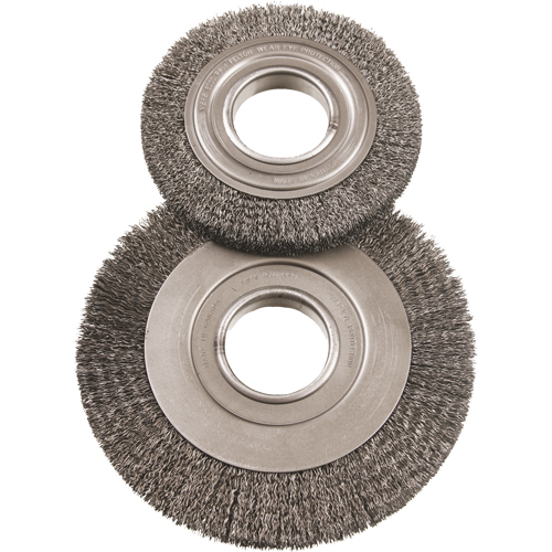 Brosses rotatives grand format 8", 8" dia., Fils 0,014", Arbre 2" Meunier Outillage Industriel
