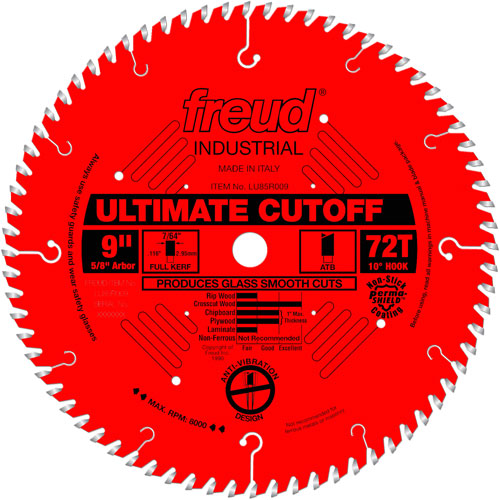 Lames de scie industrielle TCS - finition et coupe en travers, 9", 72 dents, Pour Bois Meunier Outillage Industriel